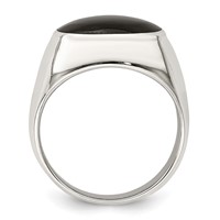 Sterling Silver Polished Black Onyx Ring view 2