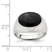 Sterling Silver Polished Black Onyx Ring view 3