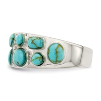 Sterling Silver Synthetic Turquoise Inlay Ring view 3