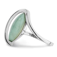 Sterling Silver Rhodium-plated Larimar Twisted Ring view 3