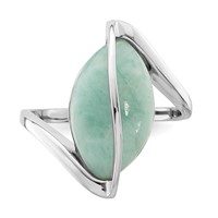 Sterling Silver Rhodium-plated Larimar Twisted Ring view 5