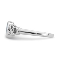 Sterling Silver Rhodium-plated Lab Created Opal Ring view 3