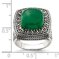 Sterling Silver Ring with 14K Green Onyx view 5