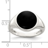 Sterling Silver Onyx Inlay Ring view 5