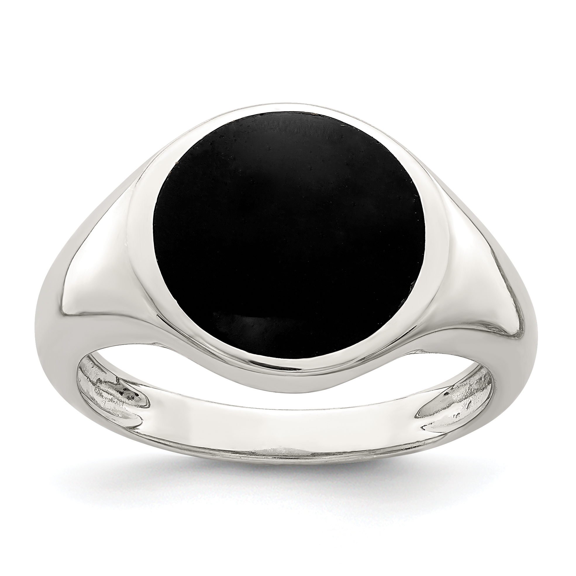 Sterling Silver Onyx Inlay Ring (QR7005-6)