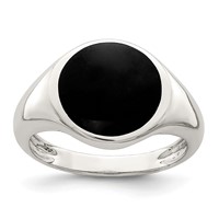 Sterling Silver Onyx Inlay Ring view 1