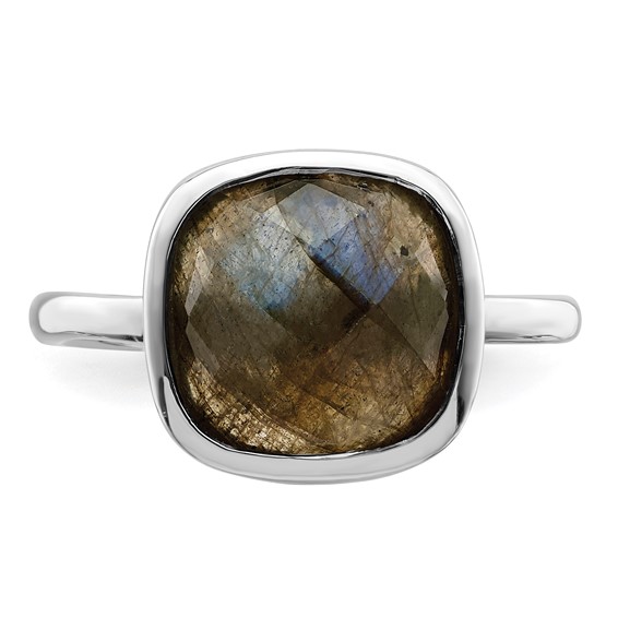 Sterling Silver Rhodium-plated Brown CZ Ring