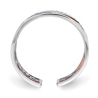Sterling Silver Rhodium-plated Abstract Multi-color Enamel & CZ Cuff Ring view 2