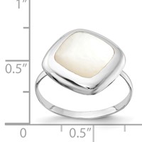 Sterling Silver Rhodium-plated Moon Mother of Pearl Ring view 5