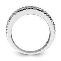 Sterling Silver Rhodium-plated Synthetic Blue Spinel & CZ Ring view 2
