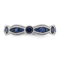 Sterling Silver Rhodium-plated Synthetic Blue Spinel Eternity Band view 3