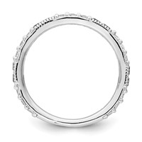 Sterling Silver Rhodium-plated Synthetic Blue Spinel & CZ Ring view 2