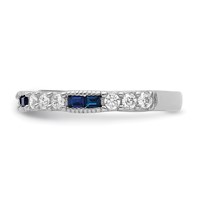 Sterling Silver Rhodium-plated Synthetic Blue Spinel & CZ Ring view 3