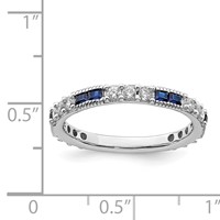 Sterling Silver Rhodium-plated Synthetic Blue Spinel & CZ Ring view 5