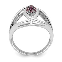 Sterling Silver Rhod-plat Rhodolite Garnet Ring view 2