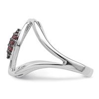 Sterling Silver Rhod-plat Rhodolite Garnet Ring view 3