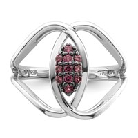 Sterling Silver Rhod-plat Rhodolite Garnet Ring view 5