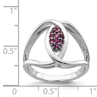 Sterling Silver Rhod-plat Rhodolite Garnet Ring view 4