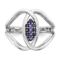 Sterling Silver Rhod-plat Iolite Ring view 4
