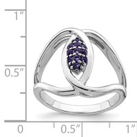 Sterling Silver Rhod-plat Iolite Ring view 5