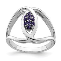 Sterling Silver Rhod-plat Iolite Ring view 1