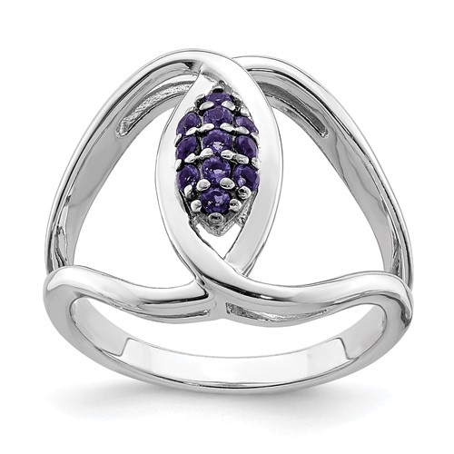Sterling Silver Rhod-plat Iolite Ring