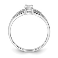 Sterling Silver Rhod-plated Diamond White Topaz Ring view 2