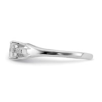Sterling Silver Rhod-plated Diamond White Topaz Ring view 4