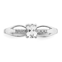 Sterling Silver Rhod-plated Diamond White Topaz Ring view 5