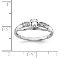 Sterling Silver Rhod-plated Diamond White Topaz Ring view 3