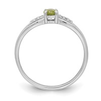 Sterling Silver Rhod-plated Diamond Peridot Ring view 2