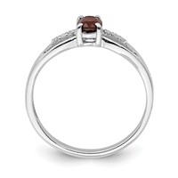 Sterling Silver Rhod-plated Diamond Garnet Ring view 2