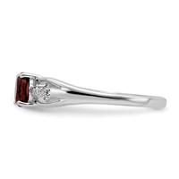 Sterling Silver Rhod-plated Diamond Garnet Ring view 4