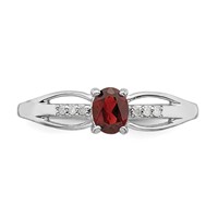 Sterling Silver Rhod-plated Diamond Garnet Ring view 5