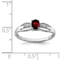 Sterling Silver Rhod-plated Diamond Garnet Ring view 3