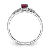 Sterling Silver Rhod-plated Diamond Rhodolite Garnet Ring view 2