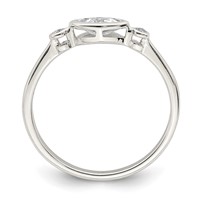 Sterling Silver Rhodium-plated Polished White Topaz Ring view 2