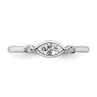 Sterling Silver Rhodium-plated Polished White Topaz Ring view 5