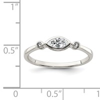 Sterling Silver Rhodium-plated Polished White Topaz Ring view 3