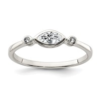 Sterling Silver Rhodium-plated Polished White Topaz Ring view 1