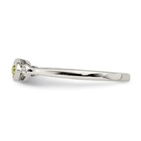 Sterling Silver Rhodium-plated Polished Peridot and White Topaz Ring view 4