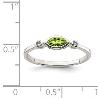 Sterling Silver Rhodium-plated Polished Peridot and White Topaz Ring view 3