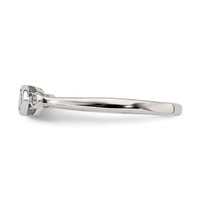 Sterling Silver Rhodium-plated Polished Blue Topaz White Topaz Ring view 4