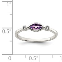 Sterling Silver Rhodium-plated Polished Amethyst White Topaz Ring view 3