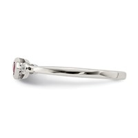 Sterling Silver Rhod-pltd Polished Created Ruby and White Topaz Ring view 4