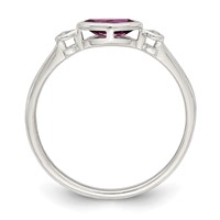 Sterling Silver Rhodium-plated Polished Rhololite and White Topaz Ring view 2