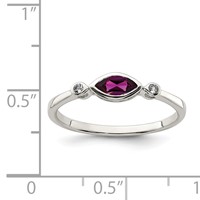 Sterling Silver Rhodium-plated Polished Rhololite and White Topaz Ring view 3