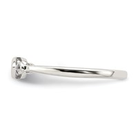 Sterling Silver Rhodium-plated Polished Aquamarine White Topaz Ring view 4
