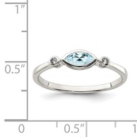 Sterling Silver Rhodium-plated Polished Aquamarine White Topaz Ring view 3