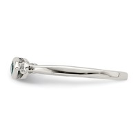 Sterling Silver Rhod-platd Polished Created Emerald White Topaz Ring view 4